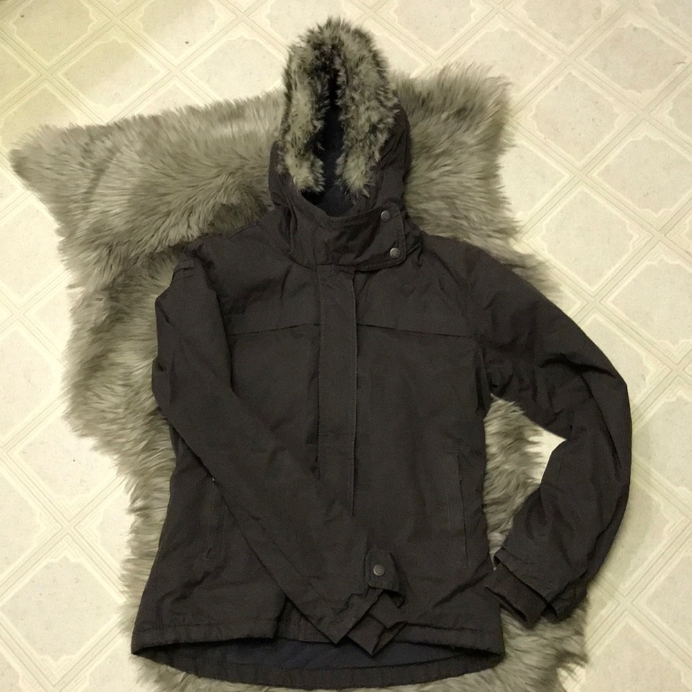 Bench Bomber Style Jacket with Fur Trimmed Hood